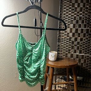 Green Floral Tank Top